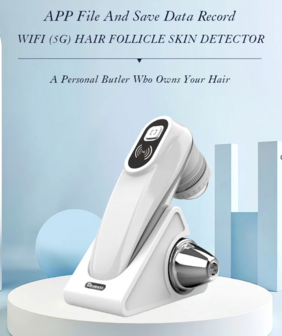 Analizador port&aacute;til inteligente para cabello y cuero cabelludo inal&aacute;mbrico - WIFI 5G - blanco