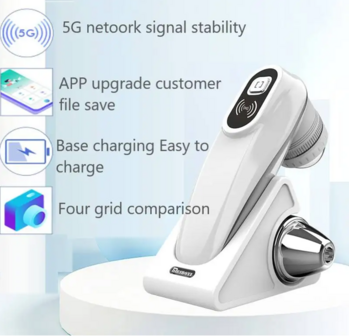 Analizador port&aacute;til inteligente para cabello y cuero cabelludo inal&aacute;mbrico - WIFI 5G - blanco