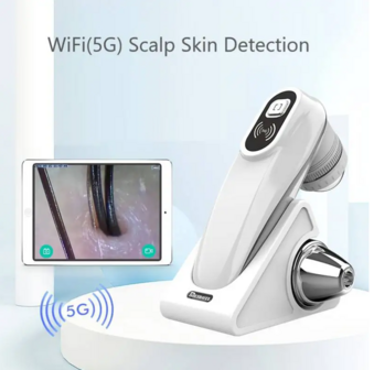 Analyseur de cheveux et de cuir chevelu portable et intelligent sans fil - WIFI 5G - blanc