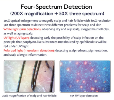 Analyseur de cheveux et de cuir chevelu microscope &eacute;dition M-12 - blanc