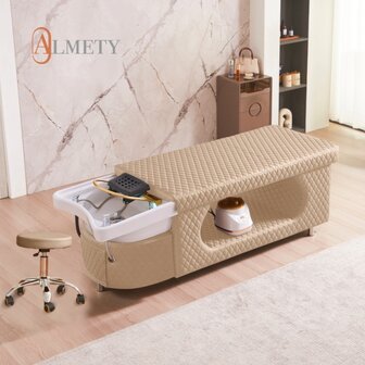 Japanisches Kopf-Spa-Bett TOKYO ShineLux komplett &ndash; Beige