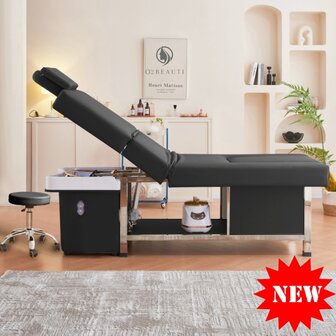 Lit spa multifonctions Deluxe avec bain de pieds &ndash; r&eacute;glable &ndash; Noir