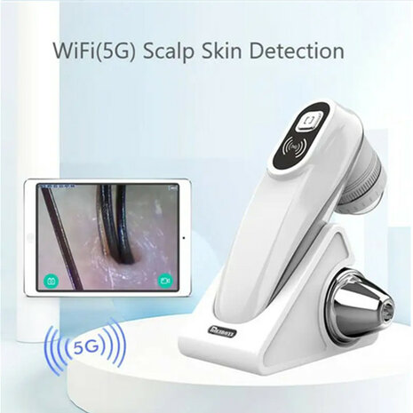 Analizador portátil inteligente para cabello y cuero cabelludo inalámbrico - WIFI 5G - blanco