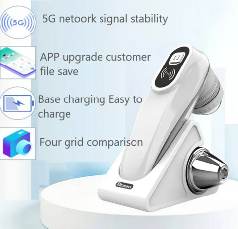 Analizador portátil inteligente para cabello y cuero cabelludo inalámbrico - WIFI 5G - blanco