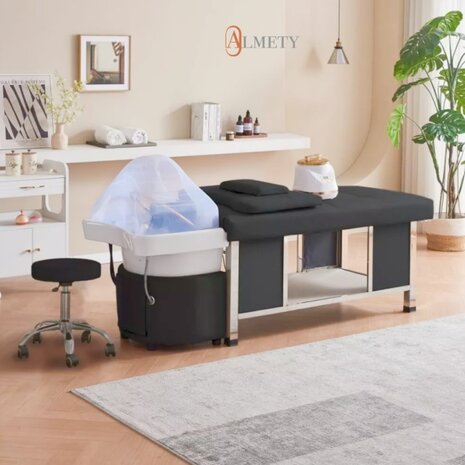 Lit spa multifonctions Deluxe avec bain de pieds – réglable – Noir